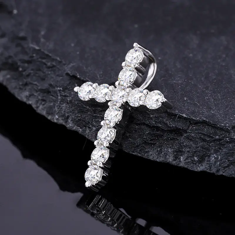Fashion Moissanite Diamond Jewelry Necklaces Cross Pendant Necklace Women 925 Sterling Silver Moissanite Cross Pendant For Men