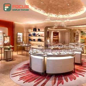 Comptoir à bijoux en bois haut de gamme, vitrine à bijoux en verre, éclairage LED, étagère de présentation de bijoux de luxe, unité de présentation - Product Image 4