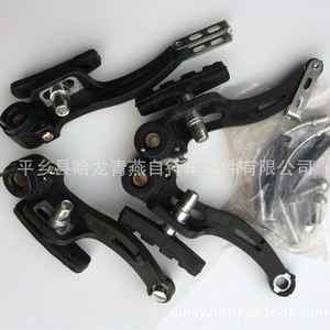 Pinza de freno V para bicicleta de montaña con pastillas de material compuesto metálico, frenos delanteros y traseros ajustables para bicicleta - Product Image 3