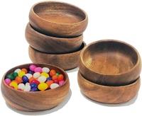 Vente en gros de bols à pâte en bois d'acacia rustique personnalisés ensemble de service de salade de fruits artisanale en bois