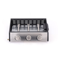 Grill de table portable à 3 brûleurs pour restaurant, équipement de restauration en acier inoxydable, plaque de cuisson électrique, plaque de cuisson au gaz