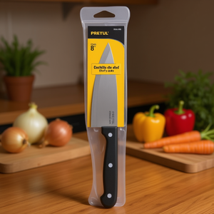 Couteau de chef Pretul, lame en acier inoxydable de 8 pouces, manche en plastique, couteau de cuisine multi-usages - Product Image 2