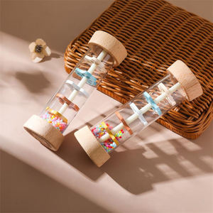 Jouet <span class=keywords><strong>sensoriel</strong></span> Montessori Instrument de musique en bois Simulation éducation précoce Petit <span class=keywords><strong>sablier</strong></span> arc-en-ciel Hochet pour bébé Jouet en bois - Product Image 2
