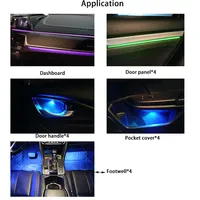 A80 LED 64 couleurs, éclairage décoratif intérieur de voiture, contrôle sonore par application, universel, 18 en 1, bande lumineuse ambiante pour voiture, acrylique