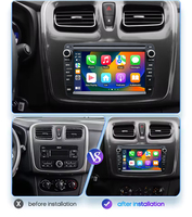 Autoradio Android 7 Pollici con Auto Carplay, Lettore Multimediale DVD per Renault Dacia Sandero Duster Logan Dokker