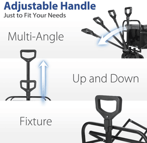 HOTO 4 Wheels Fishing Trolley Cart Camping <strong>Beach</strong> <strong>Wagon</strong> All Terrain Utility Metal Portable Collapsible Camping Cart Trolley - Product Image 3