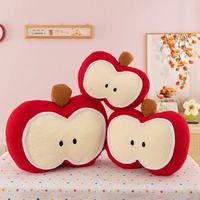 Coussin en peluche long en forme de pomme Kawaii en tissu doux, rembourrage en coton PP super doux, design brodé, jouet en peluche anti-stress