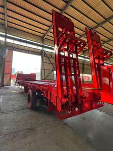 Ventas calientes Heavy-Duty 4-Axle Steel Semi-Trailer Lowboy con <span class=keywords><strong>rampa</strong></span> robusta para transporte de equipos pesados 60T Carga útil - Product Image 4