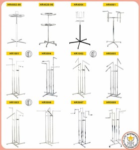 ชั้นวางเสื้อผ้าปรับความสูงได้ทำจากสังกะสีโครเมียมแบบแขน4ทางสำหรับร้านค้า-คุณภาพระดับพรีเมียมทั้งในร่มและกลางแจ้ง - Product Image 6