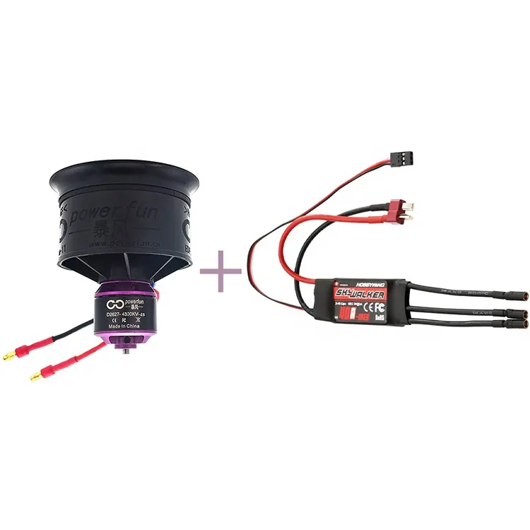 Power-fun EDF 50mm 11 Blades Ducted Fan with 4300KV/4S RC Brushless Motor with ESC 40A(2~4S) Balance Tested for EDF RC Airplane