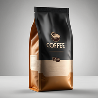 Sac d'emballage en mylar de café et de thé en feuille d'aluminium imprimé sur mesure Pochette debout zip-lock refermable et étanche à l'humidité avec valve