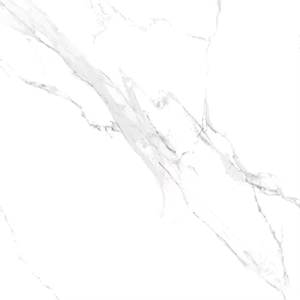 Carrelage en céramique et porcelaine émaillée, design marbre Carrara noir et blanc, finition brillante, carreaux carrés pour la décoration intérieure de la maison - Product Image 3