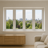 Fenêtre à battant simple en PVC multi-chambres insonorisée avec poignée brossée et verre acoustique, anti-courant d'air, directement de l'usine