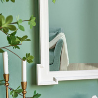Miroir mural écologique de grande taille avec cadre en bois blanc rustique pour le salon, décoration d'intérieur ART NEST