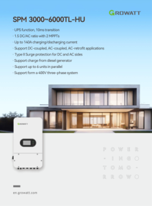 Inversor Híbrido Monofásico para Sistema Solar <span class=keywords><strong>Growatt</strong></span> 5KW 6KW <span class=keywords><strong>Growatt</strong></span> SPM <span class=keywords><strong>3000</strong></span>~6000TL-HU - Product Image 6