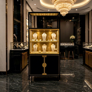 Vitrine de présentation de bijoux de luxe avec éclairage LED, vitrine en verre anti-poussière, base en marbre, fermeture magnétique |   Conception personnalisée directement de l'usine - Product Image 2