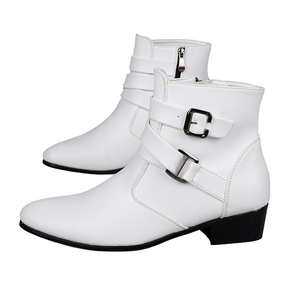 Trendy Men's Microfiber Leather Western Chelsea Boots Winter Autumn Custom Size 39-47 High Ankle Heel Anti-Slippery Zip Closure - Product Image 1