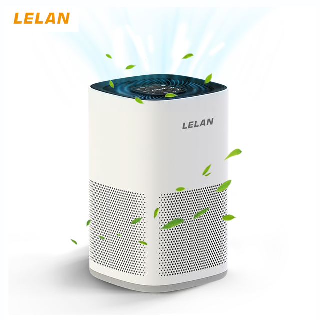 Household Air Purifier 3-Stage Filtration Activated Carbon Layer Pet Hair Odor Elimination Timer Night Light for Bedroom
