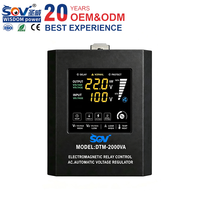 Stabilisateur de tension automatique 2000VA/1000VA monophasé 220V AC 50/60Hz avec contrôle par relais et affichage LED AVR pour usage domestique