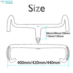 SeeMore Selection 6D fibre de <span class=keywords><strong>carbone</strong></span> 420mm barres de chute cornes barre pliée guidon de vélo de route compact Aero - Product Image 4