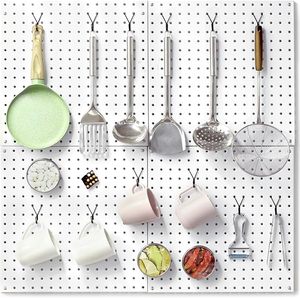 ตะขอแขวนเพ็กบอร์ดแบบ L 40 ชิ้น สีดำ ผลิตในเวียดนาม ตะขอและรางสำหรับติดเพ็กบอร์ด วัสดุเหล็ก สไตล์อุตสาหกรรม ขนาด 406*406*20 มม. - Product Image 3