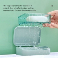 Porte-savon de luxe à double couche avec système d'ouverture et de fermeture pour la salle de bain, la toilette, le voyage, boîte de rangement
