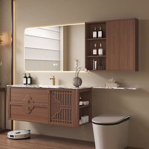 Modern smart makeup bathroom cabinet combination toilet extension washbasin washbasin cabinet - Product Image 4