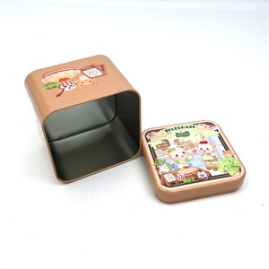 Wholesale Eco-Friendly Recyclable UV Coated Custom <b>Cute</b> Bunny <b>Bear</b> Print Square Tinplate Box Xmas Pastry Biscuit Gift Holiday - Product Image 5