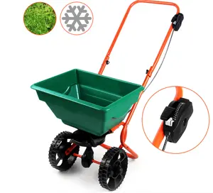 Tow Behind Broadcast Compost Spreader with Extended Easy Reach Handle Fertilizer Spreaders