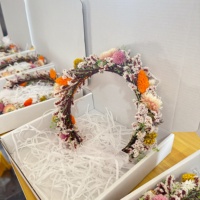 Kit de Couronne de Mariée Personnalisée pour Décorations de Mariage, Couronne Florale Artisanale Romantique et Exquise en Fleurs Séchées, Parfaite pour Anniversaire et Fêtes