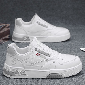 Baskets tendance pour hommes, chaussures plates en cuir de haute qualité pour hommes et femmes, antidérapantes, respirantes, rehaussantes, style chunky, pour le skateboard - Product Image 4