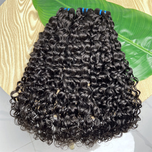 Extensiones de cabello crudo de aspecto Natural Premium, paquetes de cabello humano negro con ondas de agua para uso en salón, estilos de cabello <span class=keywords><strong>rizado</strong></span> de larga duración - Product Image 5