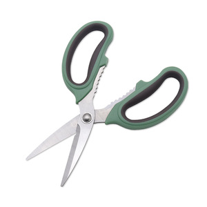 <b>Kitchen</b> <b>Scissors</b> Stainless Steel Greenish Gray Straight Head For Home Use Cutting Meat Fish Bone Shears - Product Image 2