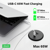 Prise de courant industrielle intégrée 65W 3A USB-C et Type-C avec 2 ports, ignifuge, pour hôpital/bureau/canapé