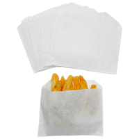 Sac en papier blanc enduit de PE, résistant à la graisse, jetable, pour emballage de burgers, sandwichs, frites, chips, poulet frit, restauration rapide