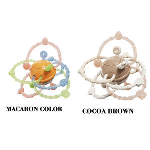 Jouet <span class=keywords><strong>de</strong></span> <span class=keywords><strong>dentition</strong></span> rond en plastique souple et caoutchouc <span class=keywords><strong>de</strong></span> qualité alimentaire pour bébé, à saisir facilement - Product Image 3