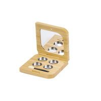 Portable bambou et bois cosmétiques magnétique ombre à paupières boîte poudre fard à joues point culminant sous boîte d'emballage