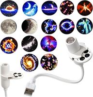 Lampe de Projection Ciel Étoilé et Lune, Veilleuse LED Créative pour Chambre, Ambiance Romantique, Contrôle par Touche, Matériau ABS, Lumière Intelligente