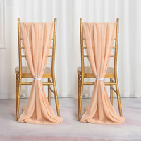 Rubans de chaise en mousseline, nœuds papillon, couvre-sièges, ceinture pour dossier de chaise, décoration pour hôtel, banquet, mariage champêtre, fête, événement
