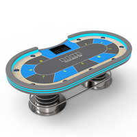 YH Qualité Professionnelle Casino 9 Joueurs LED Lumière Ovale Texas Tables Pour Le Jeu