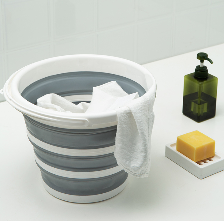 Новый 10L складное ведро с handleportable ведро воды отгибающимся краем; Льда Швабра спа силиконовый барбекю мясо для барбекю из нержавеющей стали ведро