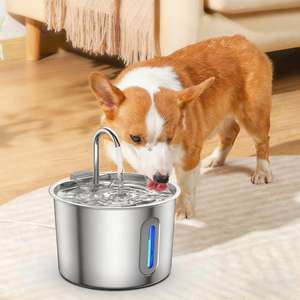2 एल स्वचालित बिल्ली पानी का फव्वारा 304 स्टेनलेस स्टील पालतू पानी का फव्वारा कई निस्पंदन के साथ छोटे कुत्ते पानी का फव्वारा - Product Image 1