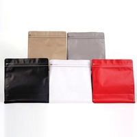 Sac d'emballage de café personnalisé mat brillant métallisé imprimé à fond plat Pochette debout avec fermeture éclair Valve zip-lock