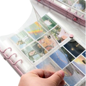 Suministro al por mayor: Álbum/libro de fotos de plástico transparente brillante de 6 orificios de la marca HZ, de 3 y 5 pulgadas, para tarjetas. - Product Image 5