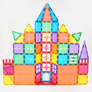 MNTL ubin magnetik Kastil 108 buah Set blok bangunan mainan kreatif DIY ubin Magnet anak-anak mainan pendidikan untuk anak-anak - Product Image 6