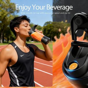 <span class=keywords><strong>Blender</strong></span> Portabel Mini USB-C Isi Ulang dengan 6 Mata Pisau, Wadah Plastik Anti Bocor & Pembersih Otomatis untuk Smoothie/Shake - Product Image 4