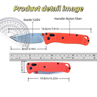 Couteau pliant BM535 B-u-g-o-u-t, manche en fibre de nylon, lame en acier inoxydable, outil de survie pour le camping, EDC, livraison rapide aux États-Unis, ODM