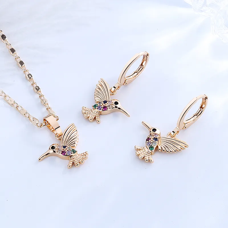 Jewelry Supply Wholesale Stylish Jewelry Set Birds Animals Design Artificial Jewellery Online Earrings And Necklaces Set