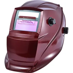 YS-KD8108 PP Vermilion Solar Powered Auto Darkening Welding Helmet True Color Safety Welding Helmet Iron Man