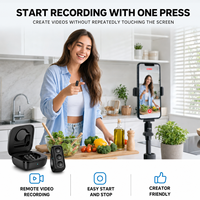 Mini Control Remoto para Selfies con Anillo, Estuche de Carga, Obturador Inalámbrico para Cámara, Control de Música y Desplazador de Video TikTok para iOS y Android
